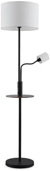 Lindby Aovan Stehlampe mit Ablage und USB, schwarz