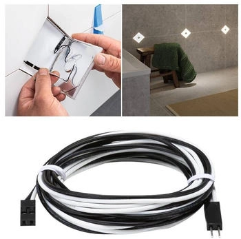 Paulmann 78418 LumiTiles Zubeh&ouml;r Kabel IP44 205cm max. 12 W Warmwei&szlig; Schwarz Spritzwasserschutz Kunststoff Verbindungskabel 2702 K