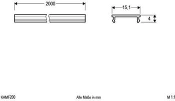 EVN Kunststoff-Abdeckung, opal, flach, 200cm, Material: Polycarbonat, Transmissionsgrad: ca. 70%, weiß (KAMF200)
