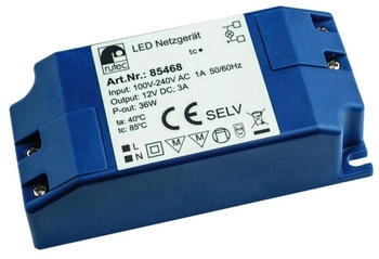 rutec LED-Netzgerät 12V 36W IP20 100-240V AC Schraubanschluss (85468)