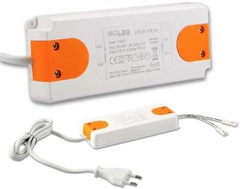 ISOLED LED Trafo MiniAMP 12V/DC, 0-50W, 120cm Kabel mit Flachstecker, 2 female Buchsen (114527)