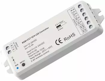 ISOLED Sys-Pro RGB+CCT Funk Mesh PWM-Dimmer 1-5 Kanal 12-24V DC 5x3A (114590)