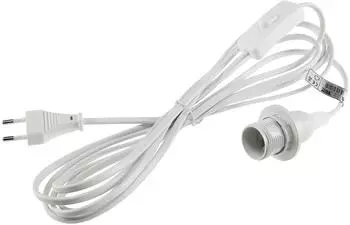 ChiliTec Netzkabel mit Schalter und E14 Fassung 3,4 m wei&szlig;