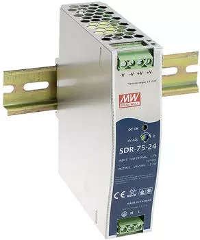 Mean Well Hutschienennetzteil 48V 1.6A 75W einstellbar (SDR-75-48)