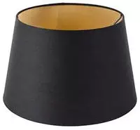 Qazqa Modern Lampenschirm - Rond Schuin Katoen - Schwarz Gold, Rund,...