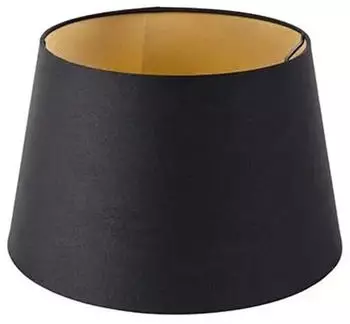 QAZQA Lampenschirm Baumwolle Schwarz mit goldenem Interieur 32/25/18 (97859)
