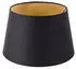 QAZQA Lampenschirm Baumwolle Schwarz mit goldenem Interieur 32/25/18 (97859)