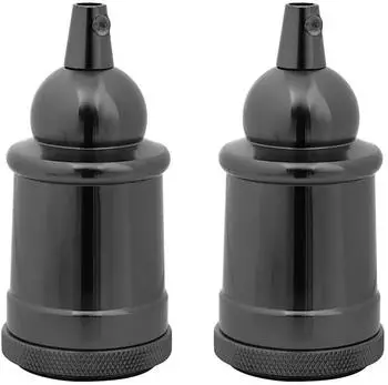 vidaXL Lampenfassungen E27 Glänzend Schwarz, 2 Stk. (4106543)