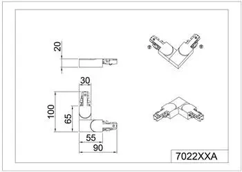 Trio DUOline L-Verbinder 2-Phasen Schienensystem, Schutzleiter au&szlig;en, wei&szlig; (702231A)