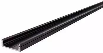 Deko-Light AU-01-15 U-Profil flach f&uuml;r 15-16,3mm LED-Strips 200cm schwarz-matt eloxiert (970063)