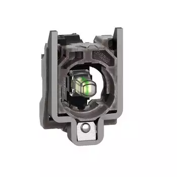 Schneider Electric Harmony XB4 Lampenfassung mit Befestigungsflansch, Metall, Blinklicht, wei&szlig;, 120V AC (ZB4BV18G1)