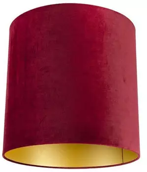 QAZQA Lampenschirm Samt Rot Goldene Innenseite 40cm (97519)