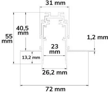 ISOLED Track48 Trockenbauschiene 4-polig wei&szlig; 2000mm (116763)