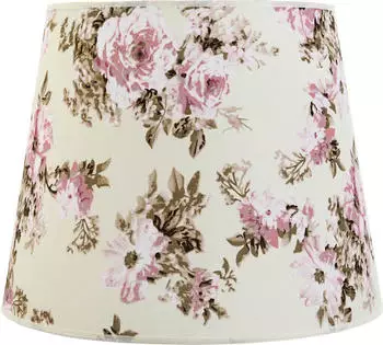 Licht-Erlebnisse Stoff Lampenschirm für Pendelleuchte E27 Creme, Rosa (DO1/9/0020)
