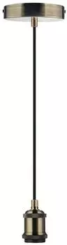 Luxula Lampenfassung E27, Metall, Messing antik, 1,5m Textilkabel (LX100183)