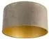 QAZQA Zylinder-Lampenschirm Samt, taupe, goldene Innenseite, 50/50/25cm (97511)