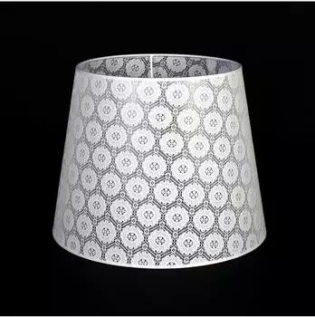 Licht-Erlebnisse Lampenschirm f&uuml;r Stehlampe E27 Spitze Stoff Textil Wei&szlig; (DO1/9/0024)