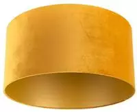Qazqa classic-antique Lampenschirm - Cilinder Velours - Gelb, supports-e27,...