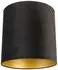 QAZQA Lampenschirm Zylinder Samt Schwarz/Gold 40/40/40 (97494)