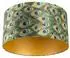 QAZQA Velour Lampenschirm Pfau Design 50/50/25 Goldenes Interieur (97481)
