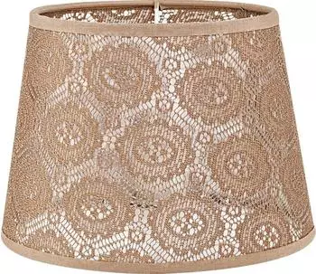 Licht-Erlebnisse Lampenschirm Beige E14 ø19,5 cm Landhaus Leuchtenschirm Cappuccino (LE40736)