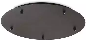 IDEAL LUX Rosone Standard Baldachin 5-flammig, schwarz, Metall (285658)