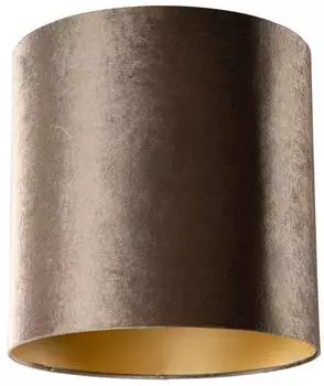 QAZQA Samtlampenschirm braun, goldene Innenseite, 40/40/40 (108691)