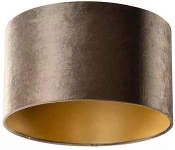 QAZQA Samtlampenschirm braun, goldene Innenseite, 35/35/20 (108692)