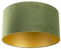 Qazqa classic-antique Lampenschirm - Cilinder Velours - Gr&uuml;n, supports-e27,...