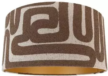 QAZQA Stofflampenschirm braun mit beige 50/50/25 (110653)