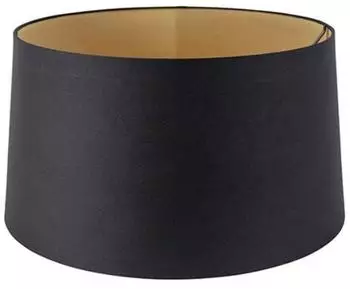 QAZQA Lampenschirm Baumwolle, schwarz, goldene Innenseite, 40/45/25 (97862)