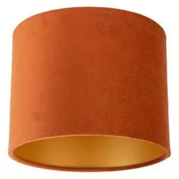 QAZQA Lampenschirm aus Stoff, orange mit goldener Innenseite, 18/18/14 (110665)