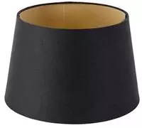 Qazqa Modern Lampenschirm - Rond Schuin Katoen - Schwarz Gold, Rund,...