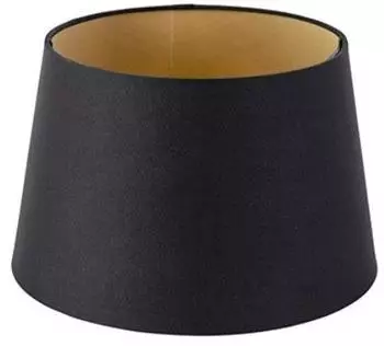 QAZQA Lampenschirm Baumwolle schwarz mit goldenem Interieur 25/20/16 (97858)