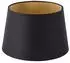 QAZQA Lampenschirm Baumwolle schwarz mit goldenem Interieur 25/20/16 (97858)
