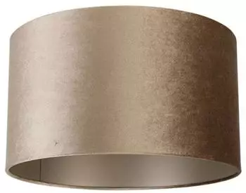 QAZQA Lampenschirm Zylinder Velours taupe Ø35cm (108684)