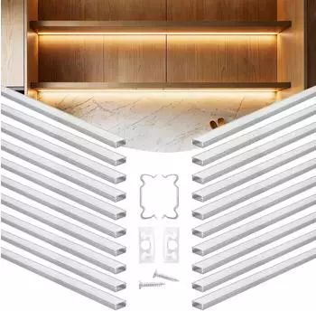 VEVOR LED-Aluminiumprofil U-Form, milchige Abdeckung, 1m, 20er-Pack