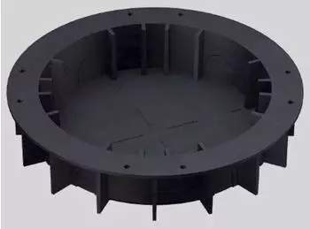 RZB Leuchten Bodeneinbaugeh&auml;use Bodenst&uuml;ck, Edelstahl, schwarz, &Oslash; 300mm, H 60mm (982013.000)