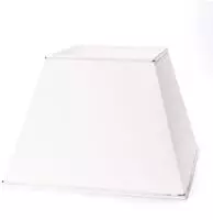 Hochwertiger Lampenschirm Stoffschirm wei&szlig; mit Silberkante eckig 30cm x30cm