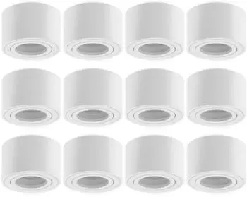 Oktaplex Lile S Aufbaustrahler 12er-Set schwenkbar 30&deg; &Oslash;50mm wei&szlig; Aluminium IP20