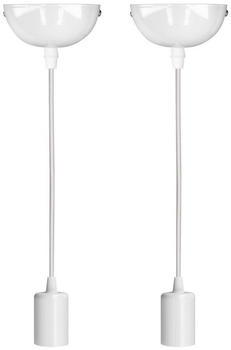 kwmobile Lampenfassung mit Textilkabel E27 90cm 2er-Set weiß