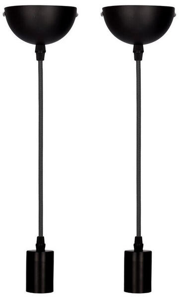kwmobile Lampenfassung mit Textilkabel E27 90cm 2er-Set schwarz