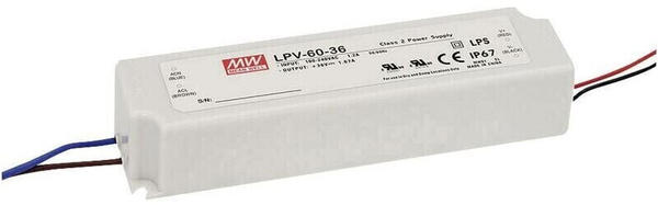 Mean Well LED-Trafo 60W 0 - 2.5A 24 V/DC nicht dimmbar mit Überlastschutz (LPV-60-24)