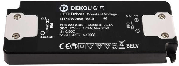 Deko-Light Transformator Flat max. 20W 12V schwarz