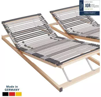 AM Qualit&auml;tsmatratzen 7-Zonen Lattenrost verstellbar 44 Federholzleisten 160x220cm
