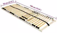 vidaXL Bett-Lattenrost Braun 70 x 190 cm Massivholz Buche