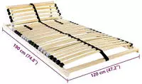 vidaXL Bett-Lattenrost Braun 120 x 190 cm Massivholz Buche