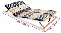 vidaXL Bett-Lattenrost Braun 100 x 190 cm Massivholz Buche