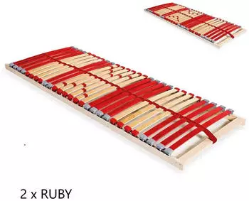 Coemo RUBY NV Lattenrost 7-Zonen 28 Leisten 90x200cm 2er-Set (LAT.RUBY.28H.090200_2)