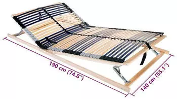 vidaXL Bett-Lattenrost Massivholz Buche Braun 140x190cm (42015267)